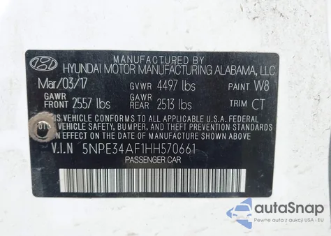 2017 Hyundai Sonata Sport from USA, damaged, VIN 5NPE34AF1HH570661